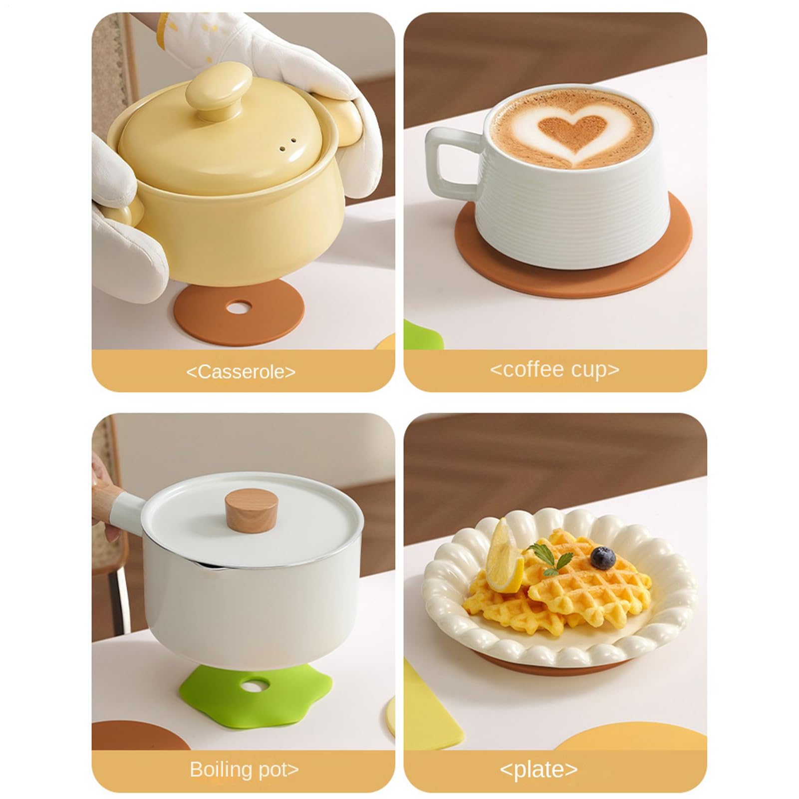 Posavasos Divertidos Base Antideslizante de Silicona con Diseño de | Posavasos con Integrado en la Base Para Barra de Café, Oficina en