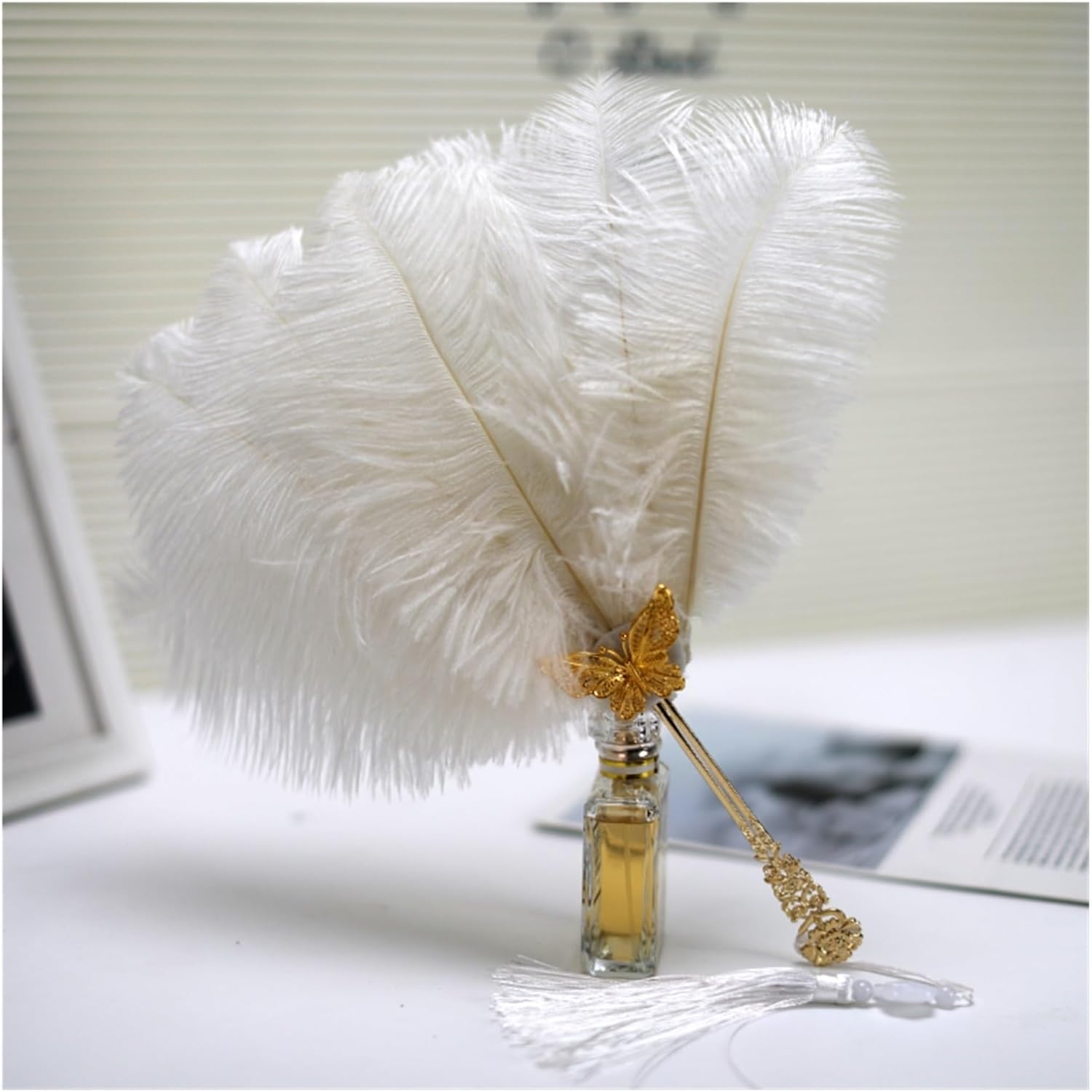 アンティーク フランス ヴィクトリア時代 ハンドペイント扇 風景画 角