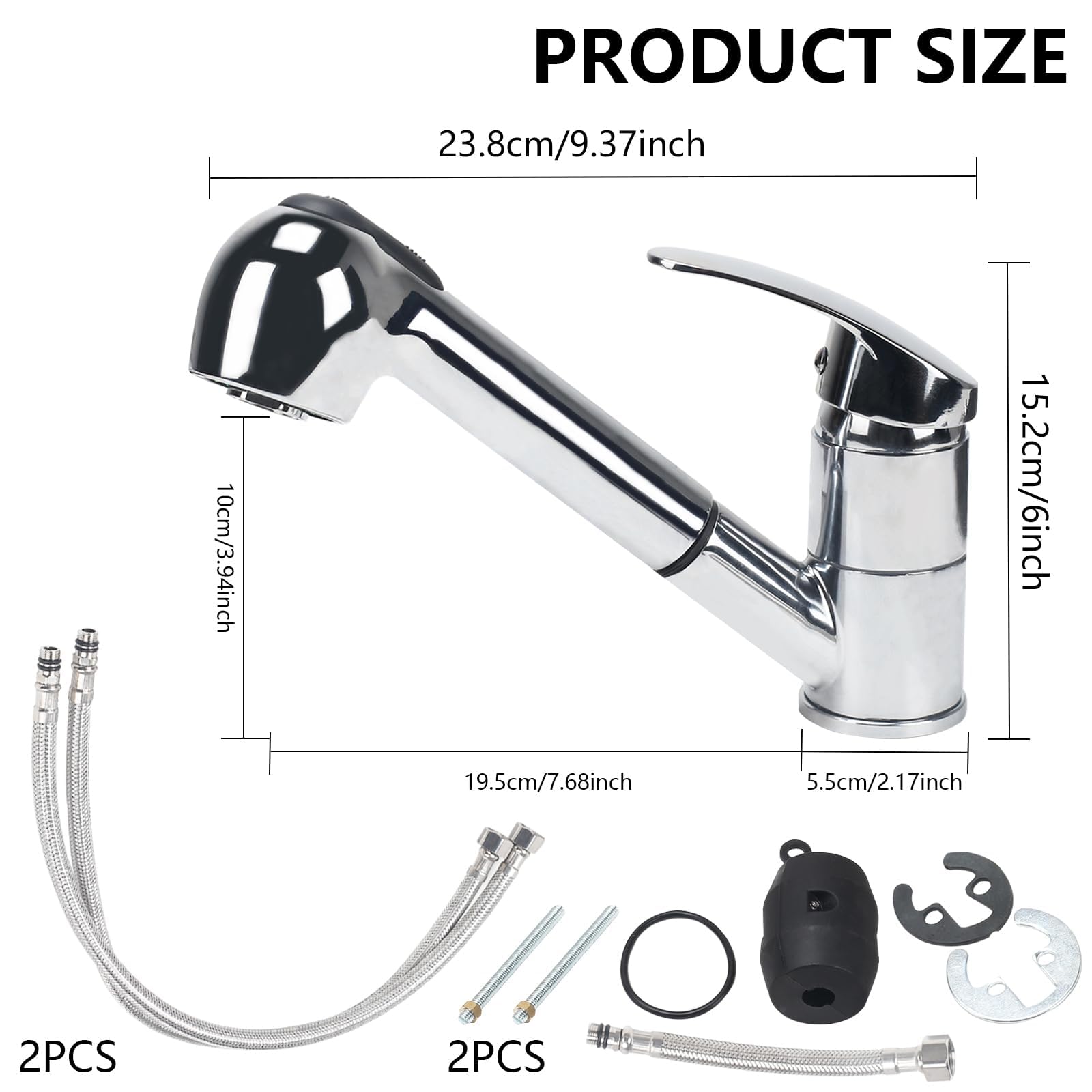 Mitigeur Cuisine avec Douchette Extractible Chromé Pivotant 360° | Robinet Cuisine 2 Modes de Jet Robinet Evier de Cuisine Mitigeur Evier en Laiton Robinetterie de Cuisine Froide et Chaude
