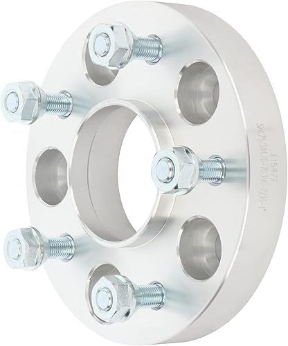 Miniatura 2 de 4 espaciadores de rueda de 5 x 4.75 pulgadas, adaptadores de rueda centrados de 1 pulgada, 2.768 in, para espaciadores de coche de aluminio plateado