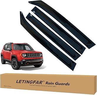 Window Visors Rain Guards for Jeep Renegade 2015 2016 2017 2018 2019 2020 2021 2022 2023 2024 Accessories, Wind Deflectors Vent Shades for Jeep Renegade