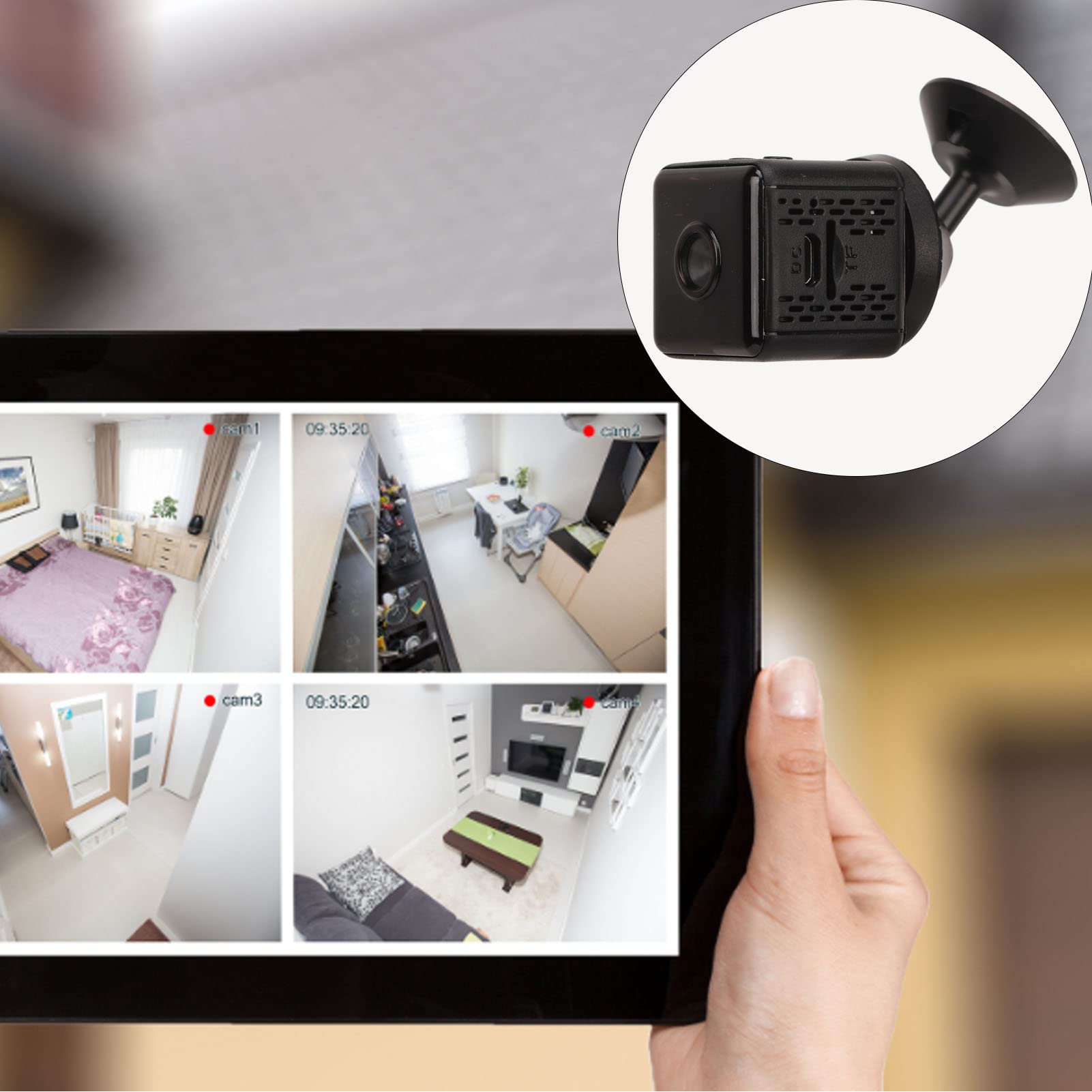 Mini telecamera wireless 1080p visione notturna rilevamento movimento registrazione in loop telecamera WiFi per interni ed esterni