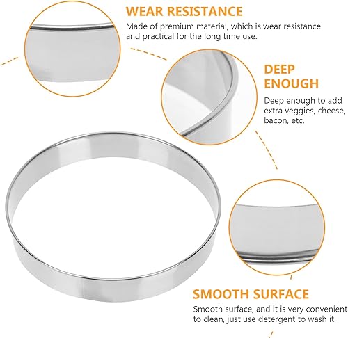 Miniatura 6 de Anillo de salsa de pizza de acero inoxidable, cortador redondo de 7 pulgadas para hacer donas y pasteles caseros