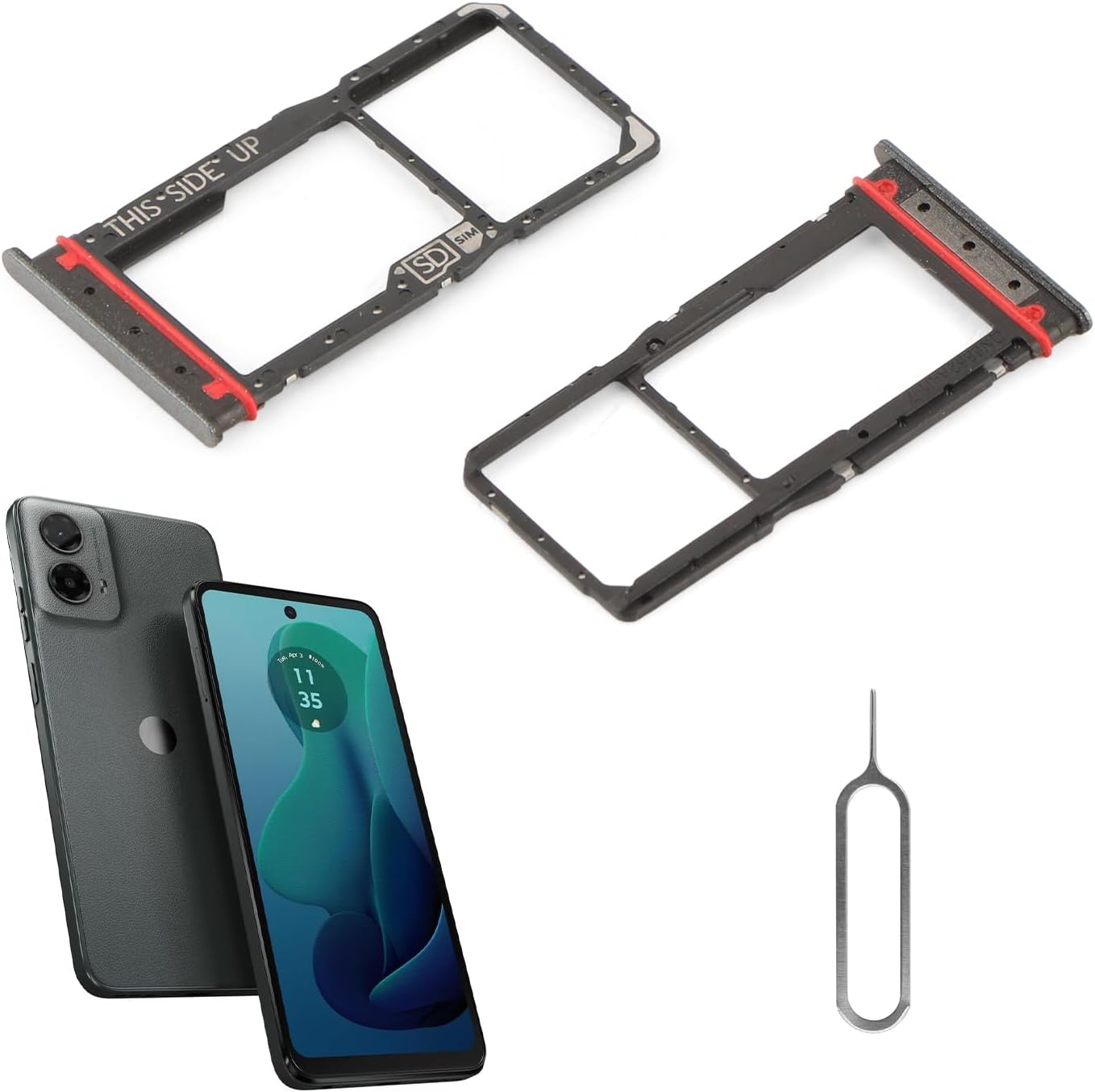 2PCS SIM Card Tray for Motorola Moto G 5G 2024 XT2417 SIM Card Slot Holder Replacement for Moto G 5G 2024 with Open Eject Pin(Green)