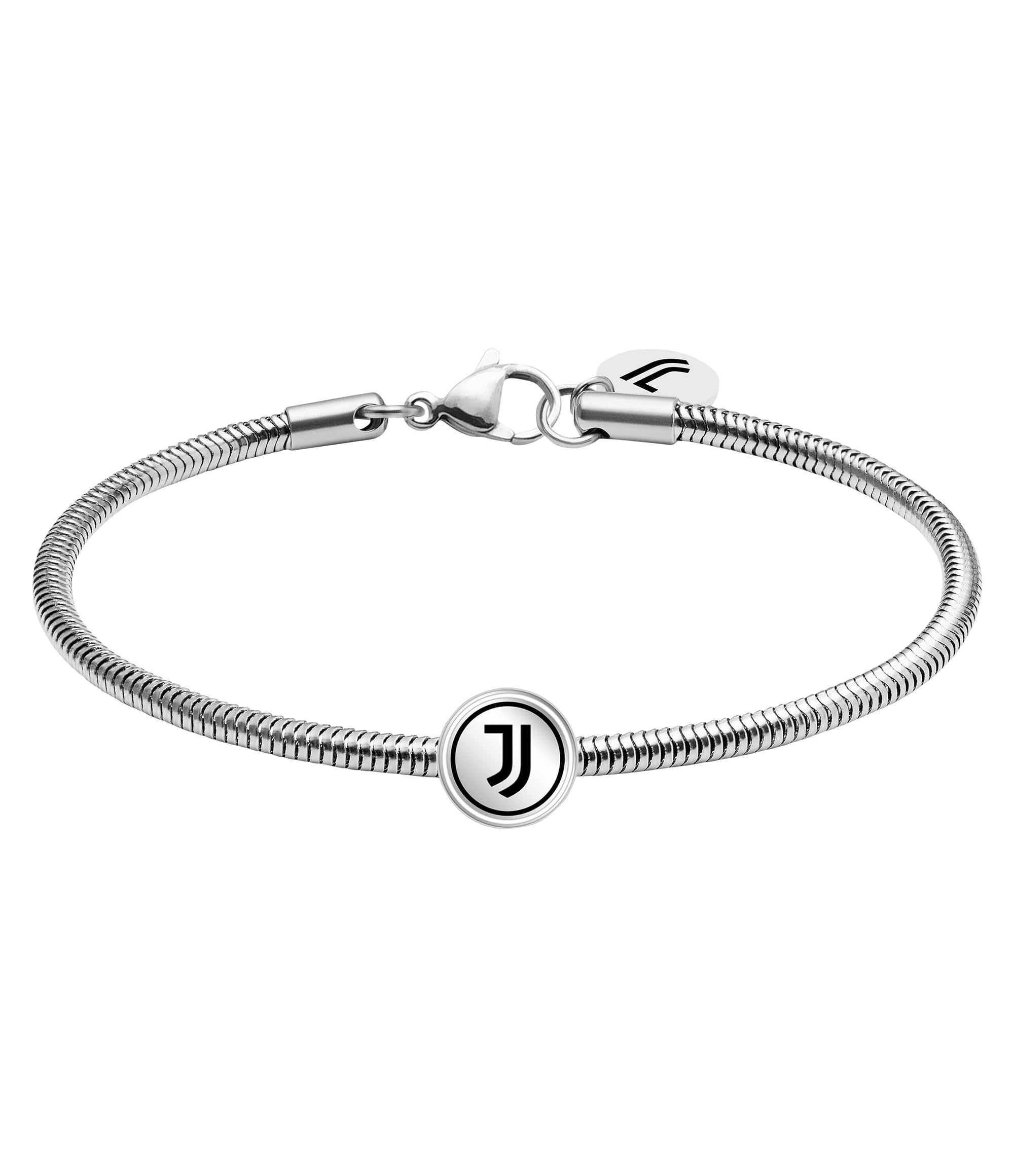 Seven Bracciale Juventus in acciaio con piastra centrale Bambini Ragazzi Squadra Calcio Idea regalo tifosi