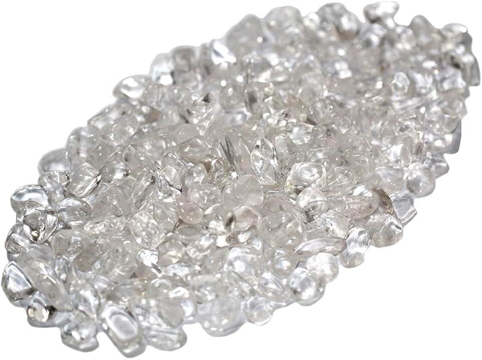 ZenQ 1 lb Clear Quartz Tumbled Stone Chips Crushed Natural Crystal Quartz Pieces