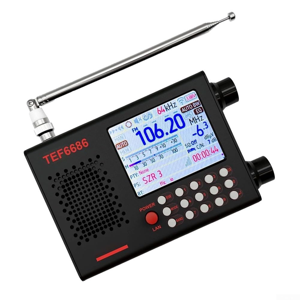 TEF6686 Radio portátil de onda corta con receptor DSP, banda completa AM/FM/SW/LW, 5000 mAh, conector de 3,5 mm para viajes y camping