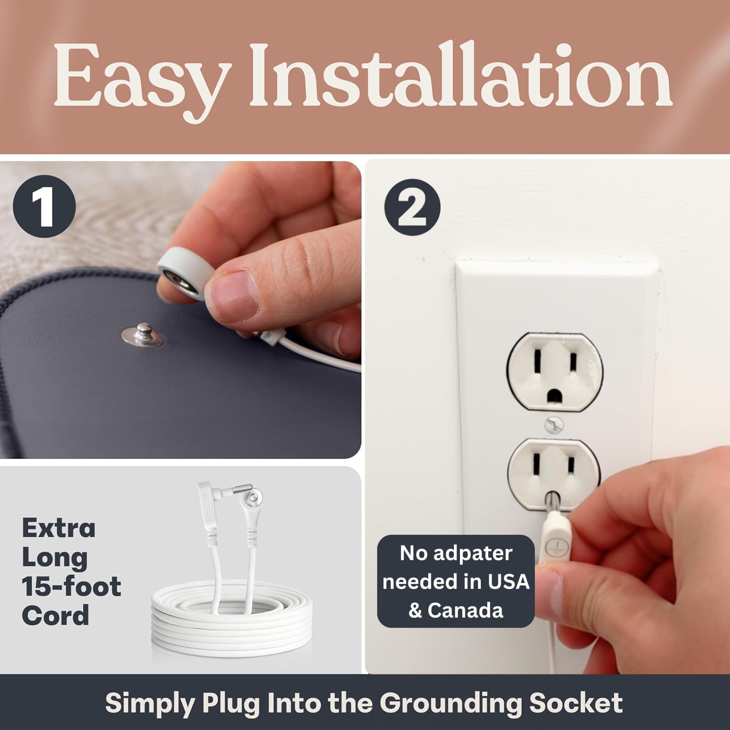 Grounding Mat for Feet, Sleep Improvement, Back Pain Relief, Muscle Relaxation & Stress, Earthing Pads for Bed, Ground for Desk, Earth Mats, Bedding Pad (24''X16'') - Image 6