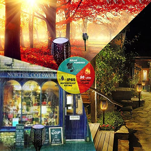 Solar Lights Outdoor (Super Large Size), 99 Led Solar Tiki Torches With Flickering Flame, Waterproof Solar Powered Lights Halloween Decorations Garden Yard Pathway Decor #TOP2