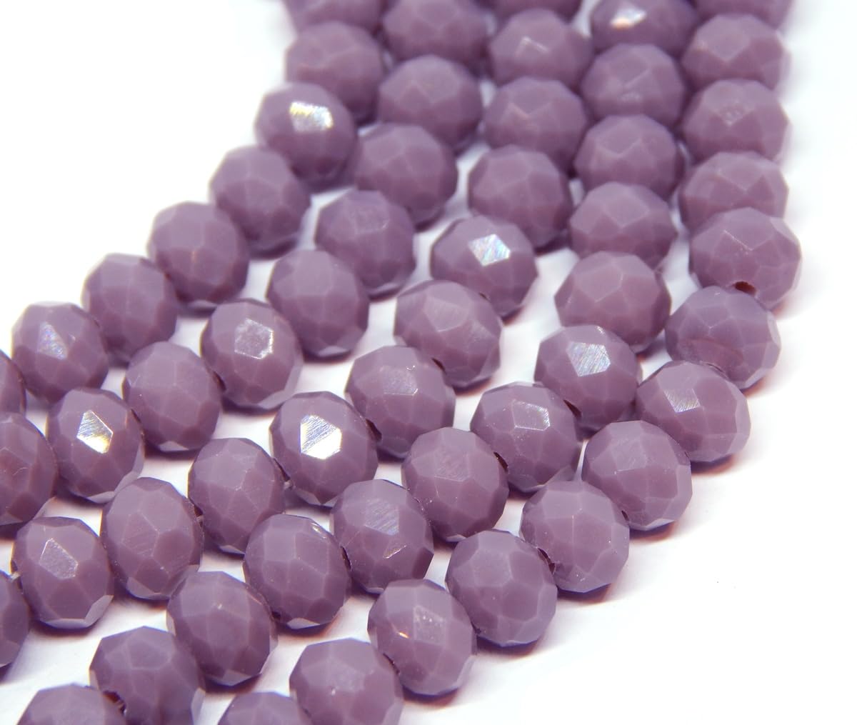 Perlin Czech Crystal Glass Beads, CZ Bohemian Faceted Rondelle Glass Beads, 4/6/8/10 mm (Opaque Dark Purple, 6x4 mm) - Image 4