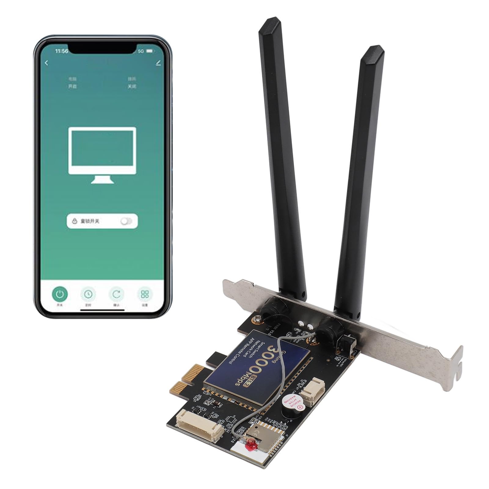 Adaptador de Banda Dual de Alta Velocidad AX3000 WiFi 6 PCIe Card