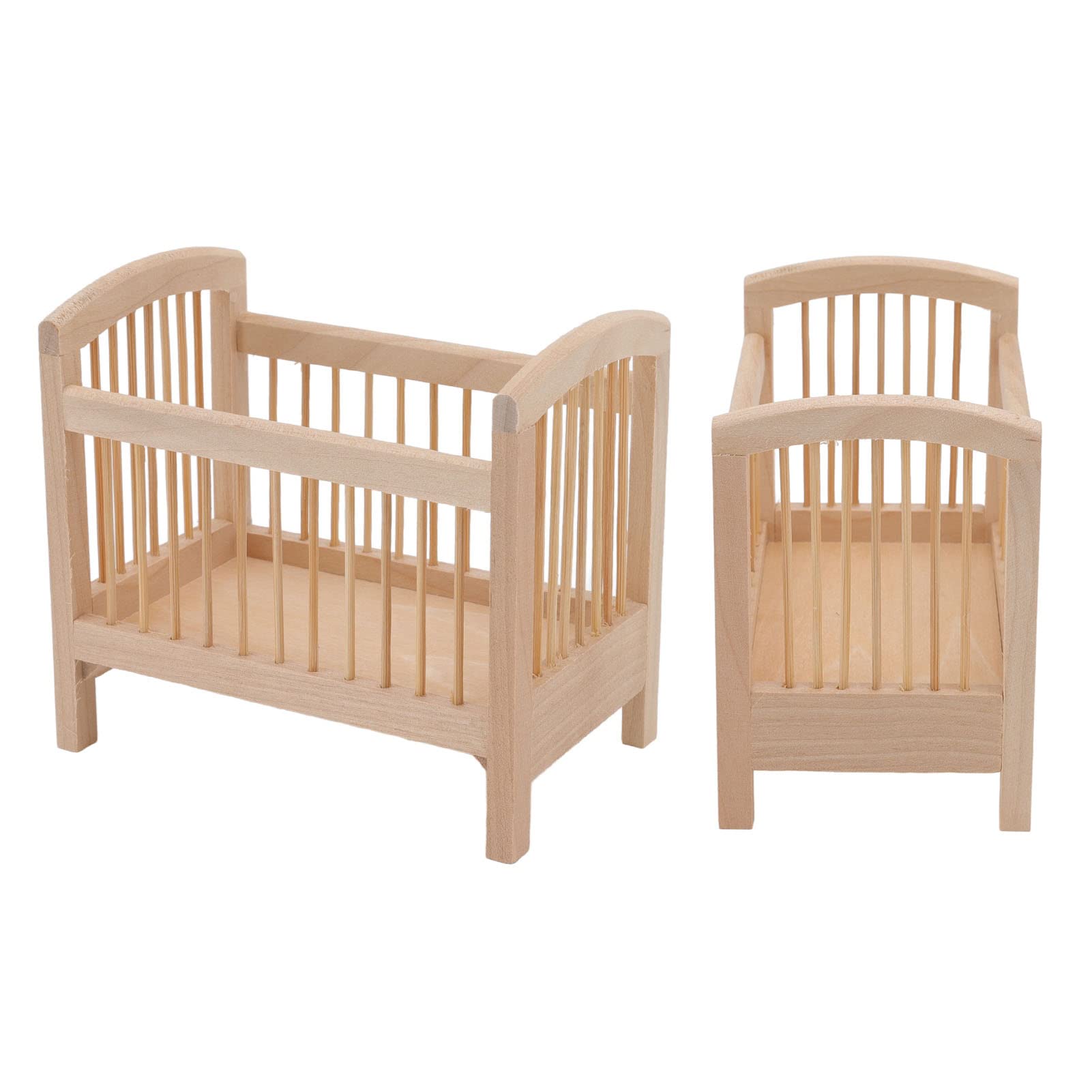 Mini Berceau Blanc Pour Maison De Poupée – Meuble Miniature Réaliste En Bois – Décoration Chambre Enfant