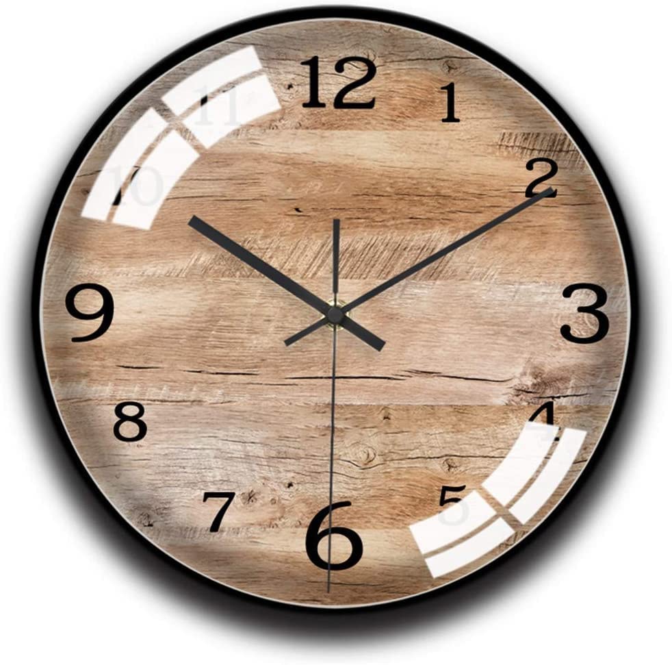 Horloge murale maison silencieuse à quartz avec couverture en verre