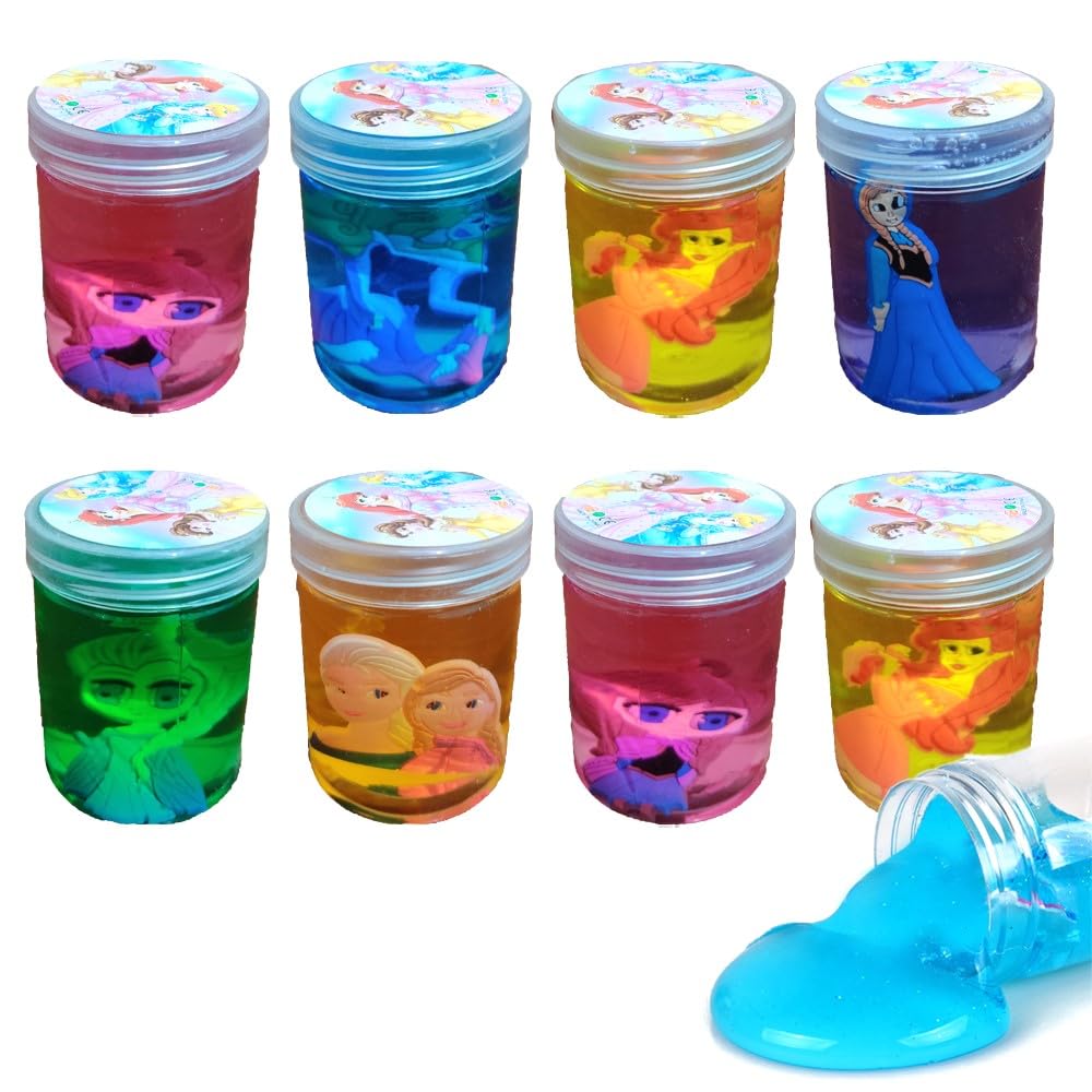 Homeish DIY Crystal Slime Jelly with Princess Rubber Toy | Pack of 8 Pcs | Non-Toxic, Non-Sticky for Kids, Boys, Girls Age 5+ Years (B09PZFSJNS) Amazon Price History, Amazon Price Tracker