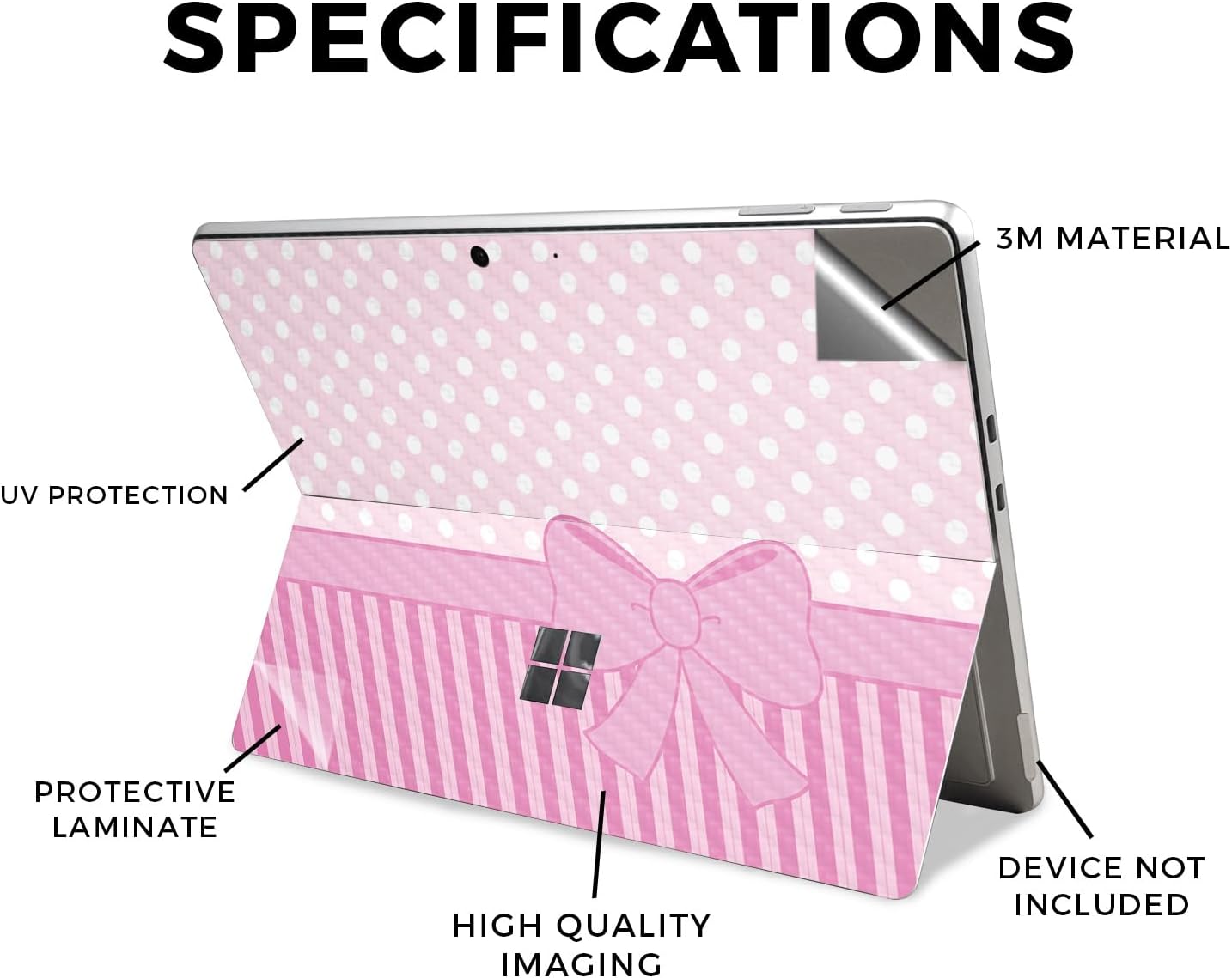 Carbon Fiber Tablet Skin Compatible with Microsoft Surface Pro 11 (2024-2025) - Pink Present - Premium 3M Vinyl Protective Wrap Decal Cover - Easy to Apply | Crafted in The USA by MightySkins