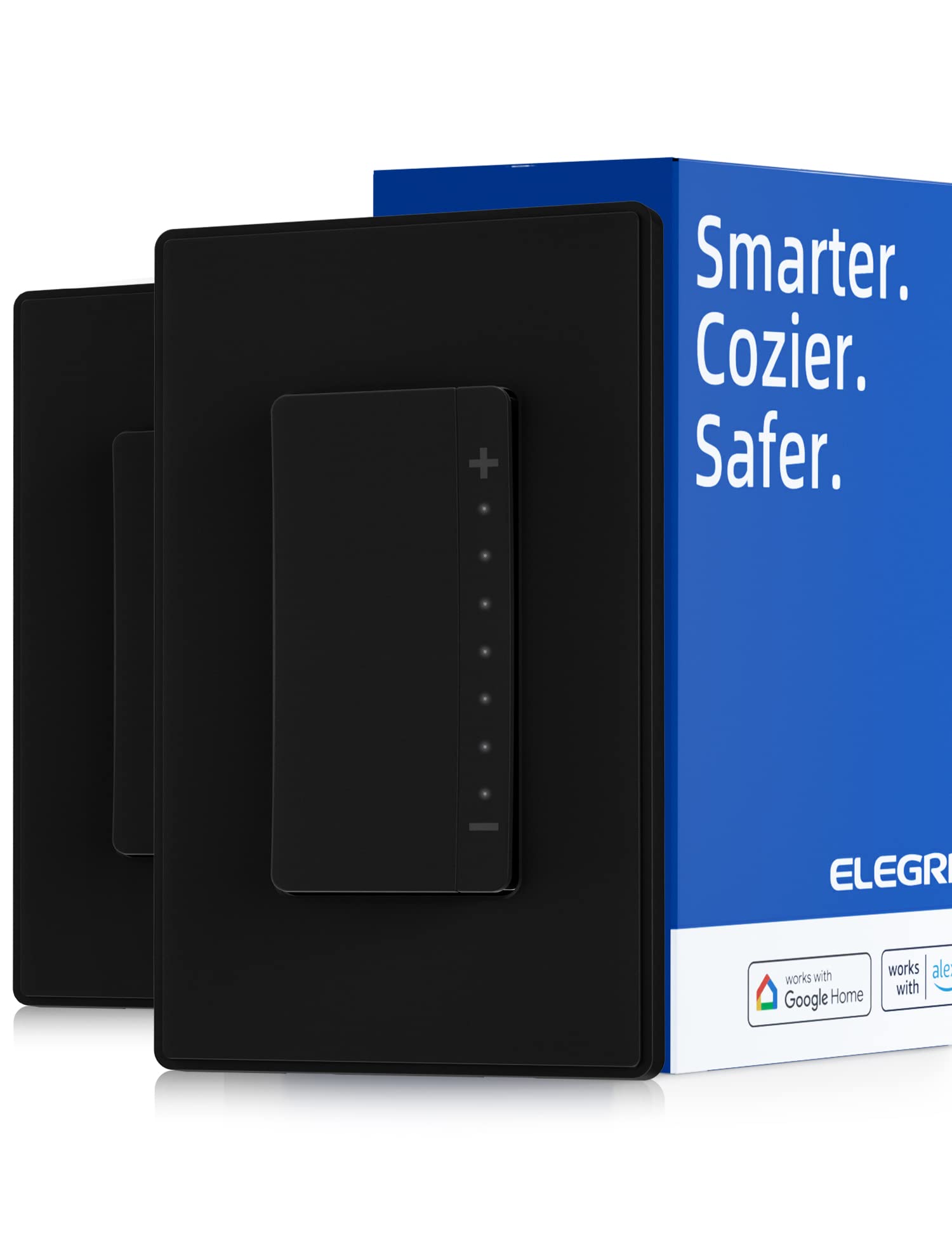 ELEGRP Single Pole Smart Dimmer Light Switch DPR10, 2.4GHz Wi-Fi Dimmer Switch Compatible with Alexa and Google Assistant, Needs Neutral Wire, No Hub