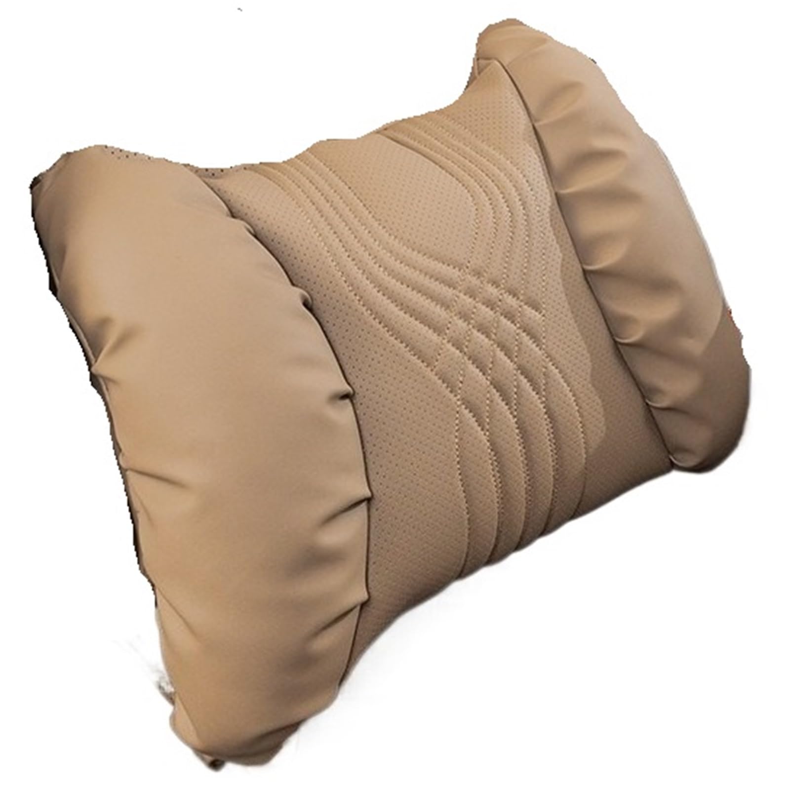 KVSWBRE Car Seat Pillow Nappa Leather Car Neck Pillow And Seat Pillow Soft Car Headrest Waist Pillow Car Headrest And Lumbar Set(Coffee -waist pillow)