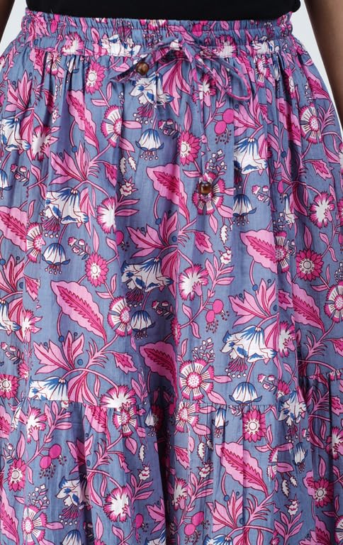 Image of Printed Cotton Women Wear Long Skirt Length 40 inch inch