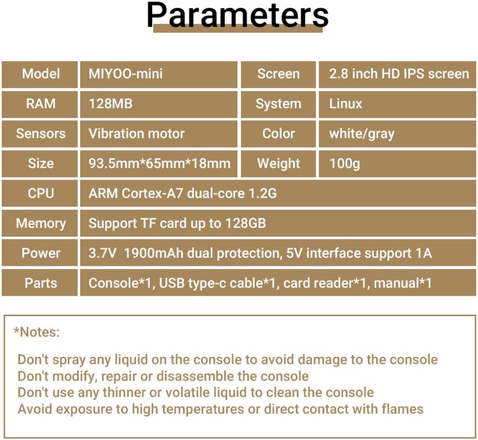 Miniatura 8 de Ampown Miyoo Mini V4 Retro Game Console,2.8 Inch IPS Screen 640x480,Built-in 64GB TF Card,with 2000mAh Battery Classic Game Console,Support HD and