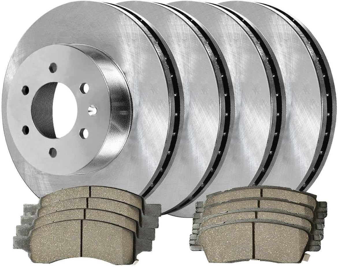 2pcs Ceramic Brake Pad Sets 4pcs Disc Rotors Kit Front Rear Side for Buick for Chevy for Traverse 09-17, for GMC for Saturn for Outlook 07-10 2pcs Ceramic Brake Pad Sets 4pcs Disc Rotors Kit Front Rear Side for Buick for Chevy for Traverse 09-17, for GMC for Saturn for Outlook 07-10