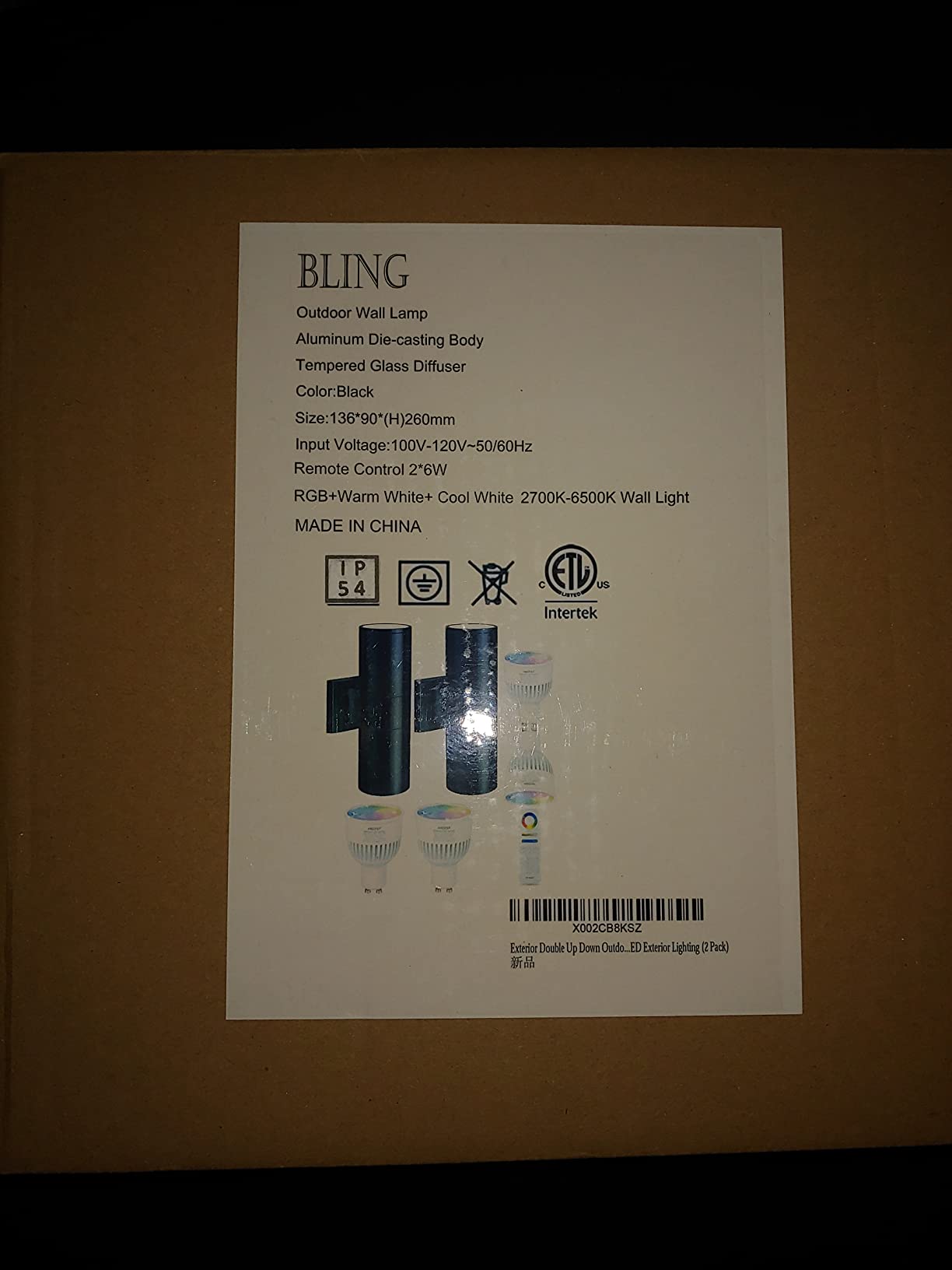 27/mo Finance Exterior Double Up Down Outdoor Wall Lights,Mi.Light Remote Control RGB Color