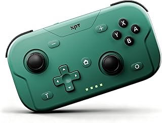 XPT コントローラー ゲームパッド Switch2 Switch pc xbox iOS Android windows スマホ対応 小さいサイズ ミニ 超軽量 Turbo 6軸ジャイロセンサー Bluetooth 無線 有線 スティック収納可 18時間連続使用 (グリーン)