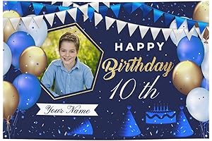 Custom Happy Birthday Banner, Personalized Birthday Banner with Photo, Name Signs, All...
