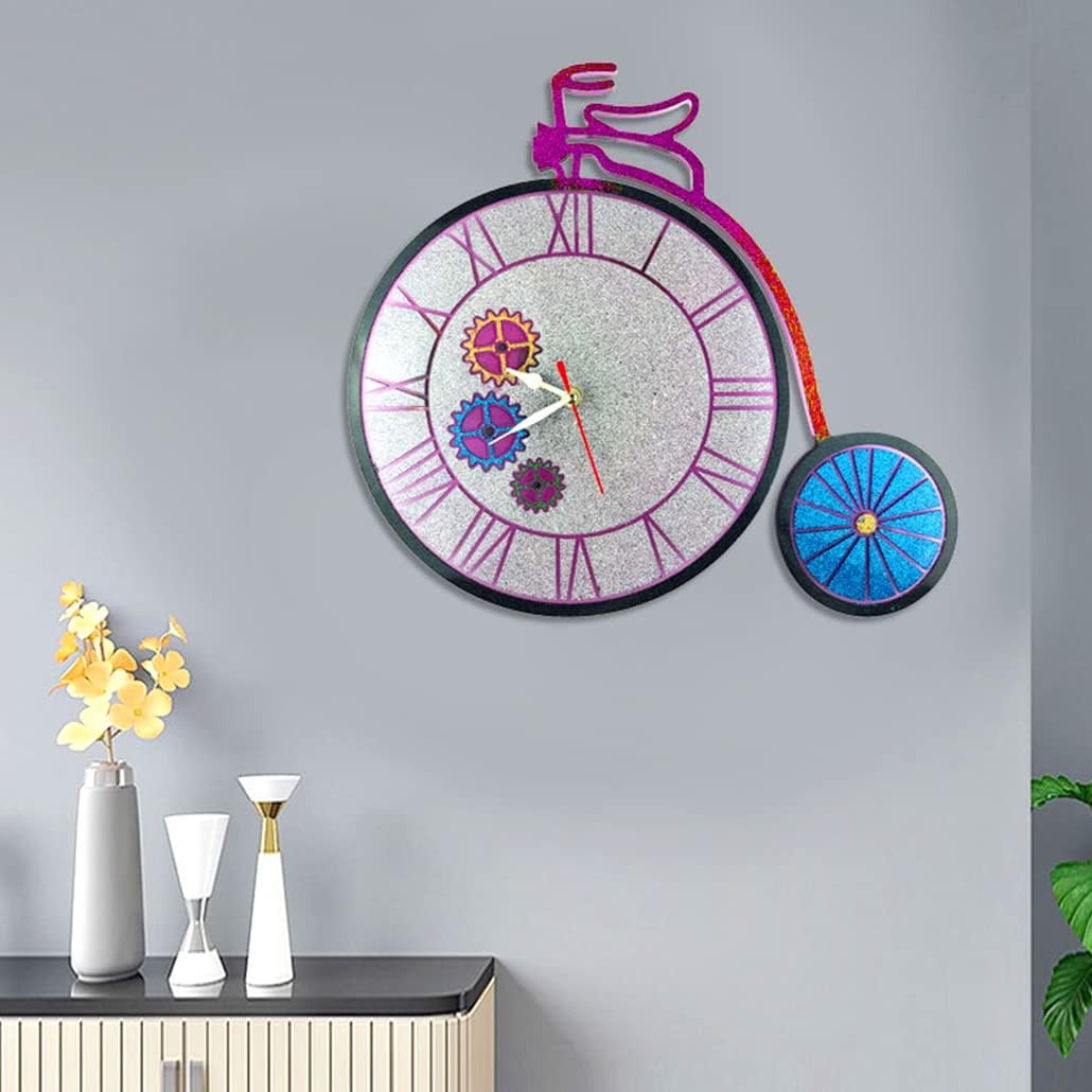 Clock Resin Mold Large Silicone Clock Molds Handmade DIY Roman Numerals Epoxy Silicone Casting Resin Mould with Clock Movement for Wall Clack Art Home Decoration (Clock Mold)