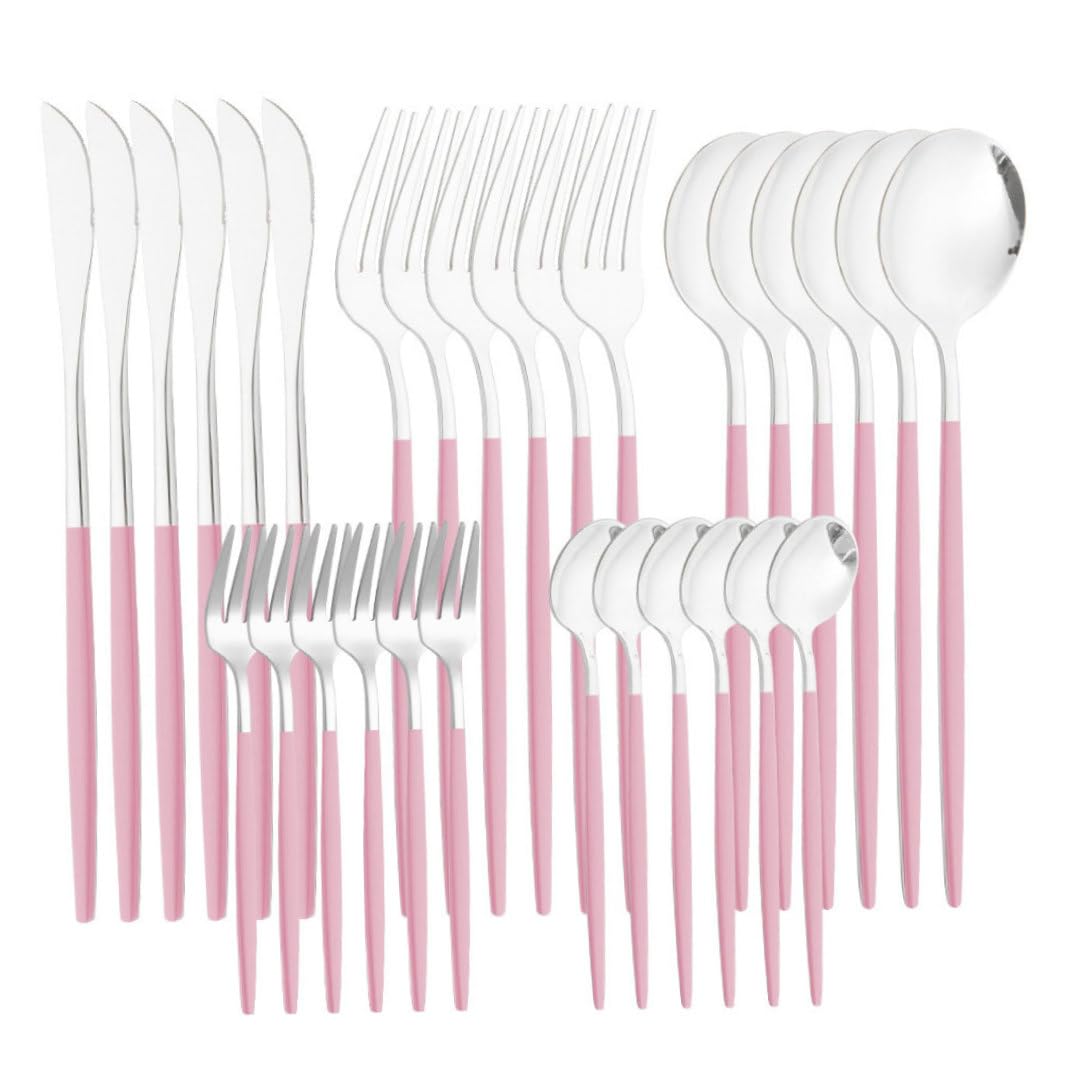 Ensemble d'argenterie en acier inoxydable et ménagère style portugais 24 pièces