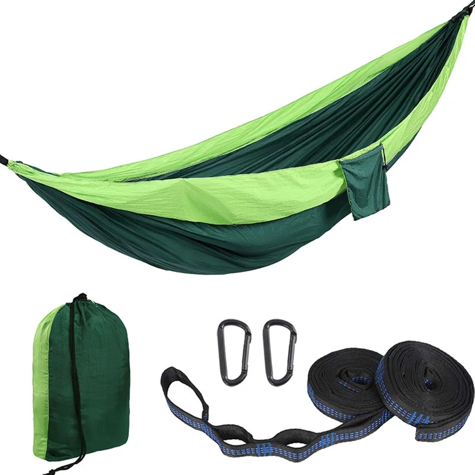 Amaca in Tessuto for Paracadute Altalena da Campeggio for Esterni Doppia Persona Estesa e allargata Ultra Leggera per l'escursionismo, Il Campeggio(300x200 Green)