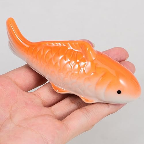 Miniatura 3 de Figura flotante de cerámica de peces Koi para decoración de acuario, té flotante para mascotas, para escritorio, jardín de hadas y estanque de agua