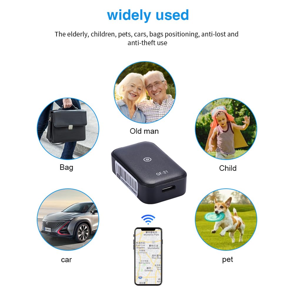 Mini traqueur GPS Dispositif de Suivi caché sécurité des Enfants âgés traqueur de localisation positionneur d'alarme Anti-Perte Prend en Charge Les Modes de positionnement GPS (GF21)