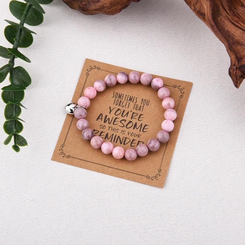 yaozeio Inspirational Gift Bracelets for Women Daughter Christmas Birthday Gifts for Granddaughter Sometimes You Forget Your Awesome Gifts Bracelet for Best Friends Motivational Encouragement Gifts - Image 2