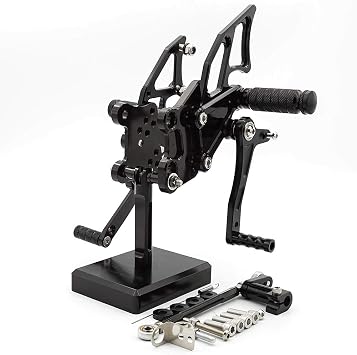 CNC YZF R3 R25 Motorcycle Adjustable Rearsets Foot Pegs Rear Set Footpeg Brake Shift Pedal Compatible with YZF R25 R3 2014-2021, MT-25 MT-03 MT25 MT03 2015-2021 Black