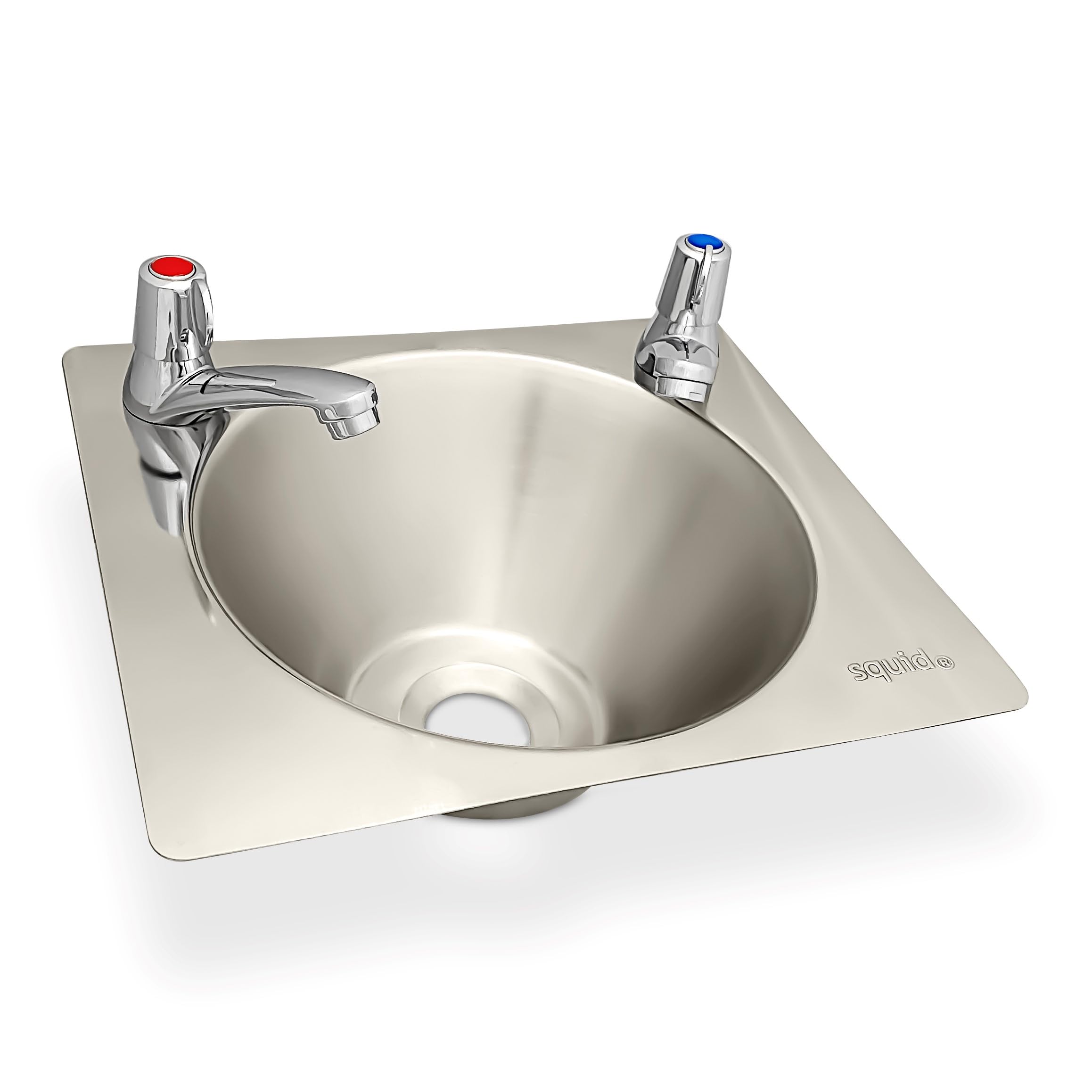 S10i Inset Stainless Steel Hand Wash Basin, Sink, Plus Pair Lever Taps