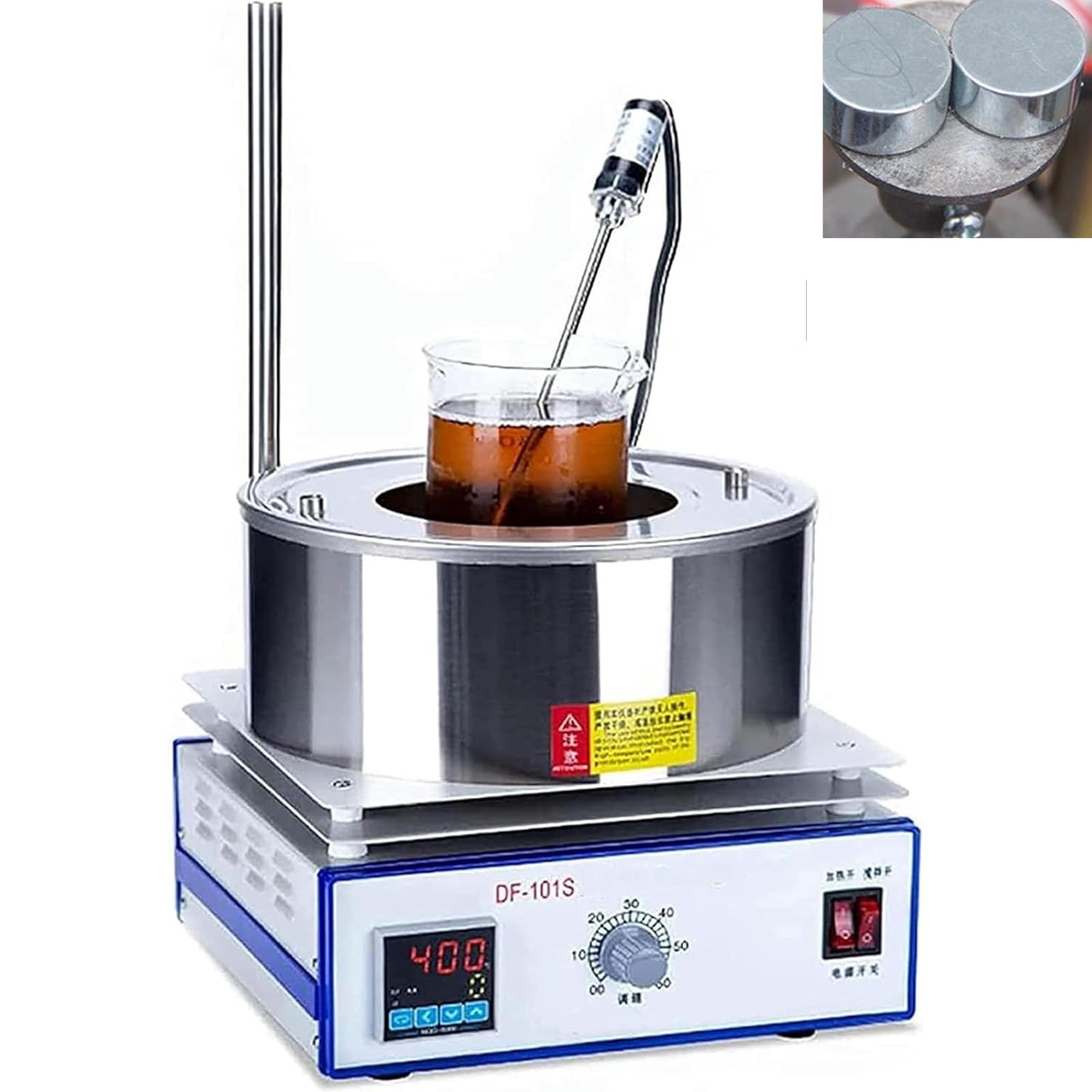 Agitatore Magnetico A Raccolta di Calore, Agitatore Magnetico A Piastra Calda da 1/2/3/5 L, Contenitore Magnetico per Agitazione E Riscaldamento da Laboratorio, Bagno D'A(5 Litri)