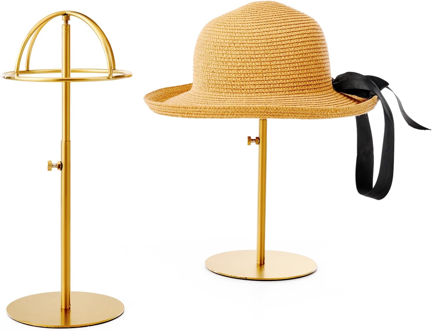 Adjustable height stainless steel hat rack for home or store