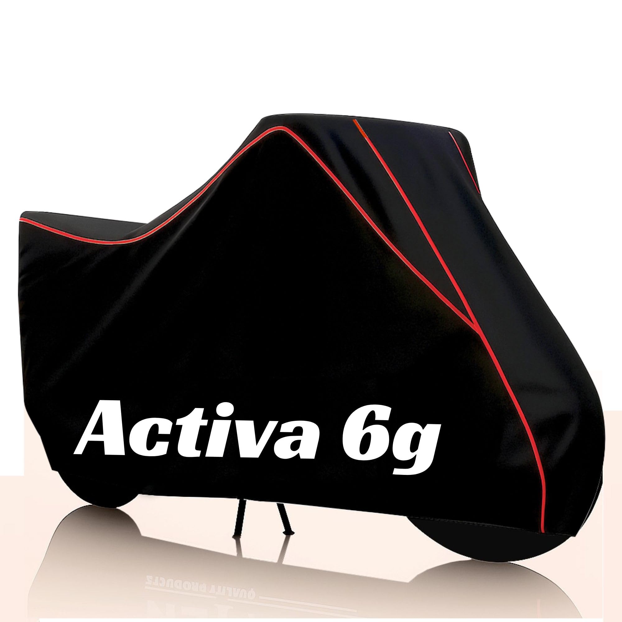 Kayme Activa 6G Waterproof Bike Cover Heavy Duty Premium Taffeta Motorcycle Cover | UV Protection, Dustproof, All Weather, Scratchproof, Two Wheeler Body Cover with Elastic Bottom (Black Red)-image-37