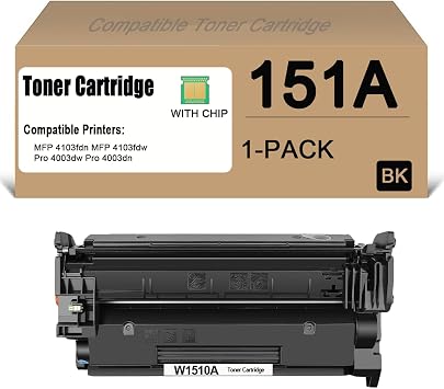 خرطوشة حبر 151A W1510A معاد تصنيعها للاستخدام في طابعات MFP 4103fdn MFP 4103fdw Pro 4003dw Pro 4003dn