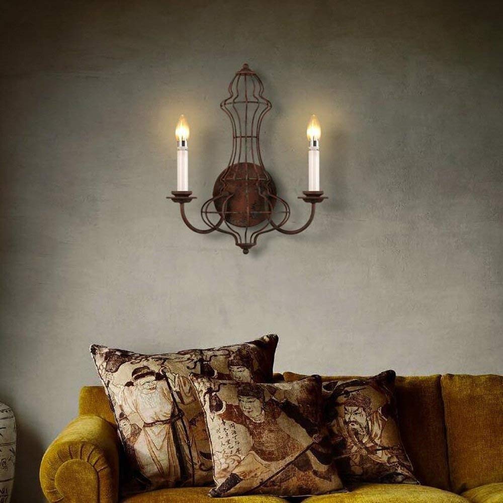 Applique murale double-tête E14 en fer style industriel rétro pour éclairage intérieur - 7