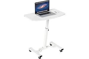 SHW Adjustable Teacher Stand Desk on Wheels