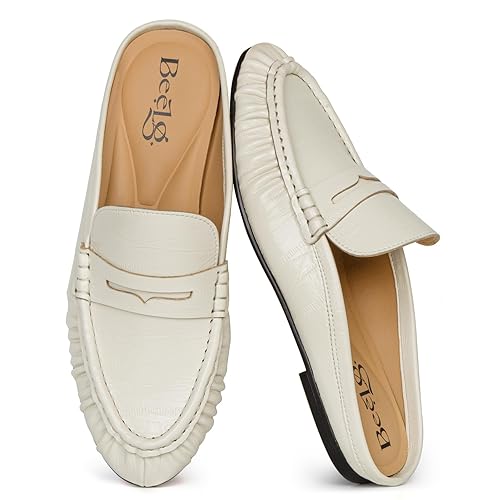 Penny Mule Loafers for Women Slip-On Flat Mules Slides Loafer