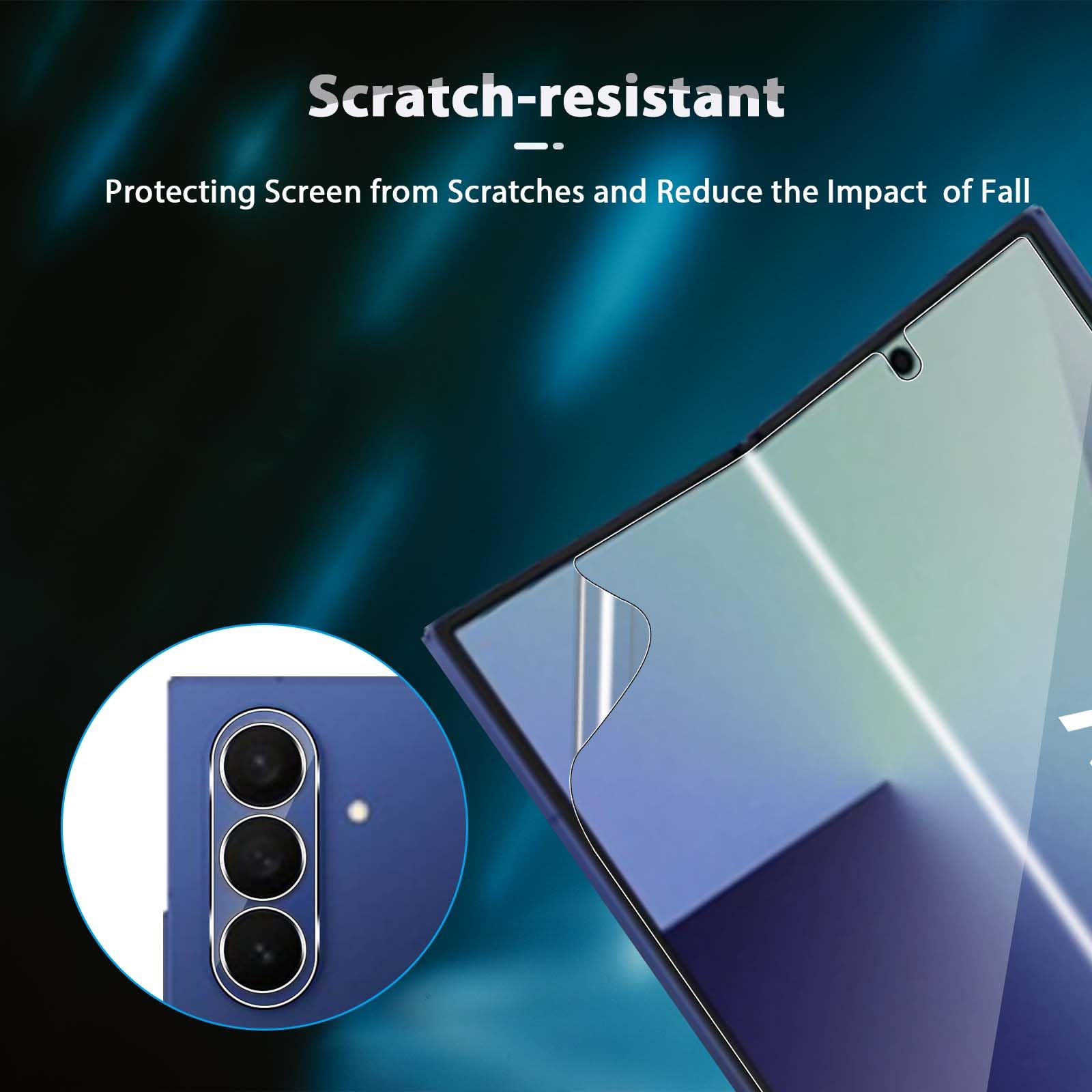QULLOO Verre Trempé pour Samsung Galaxy Z Fold 7 / Fold7 5G, [2+2+2] Avant 9H Dureté Protection Écran + Protection Décran intérieure en TPU + Caméra Protecteur, Aux Rayures Film Protection