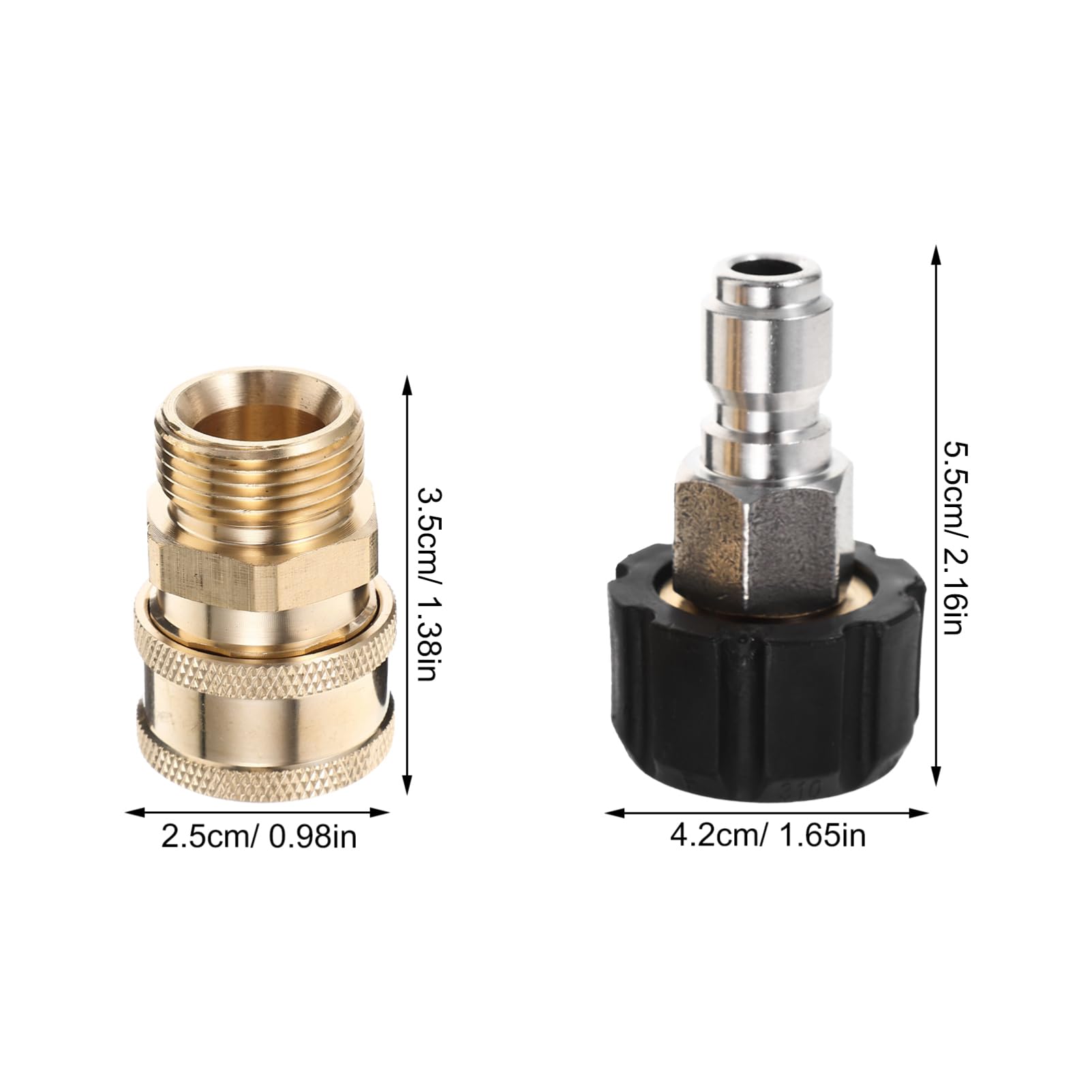 Happyyami 5ensembles Adaptateur De Pulvérisation Haute Pression Laiton pour Nettoyeur Haute Pression Connecteur Rapide Accessoires De Nettoyage Pratiques pour Maison Et Véhicule