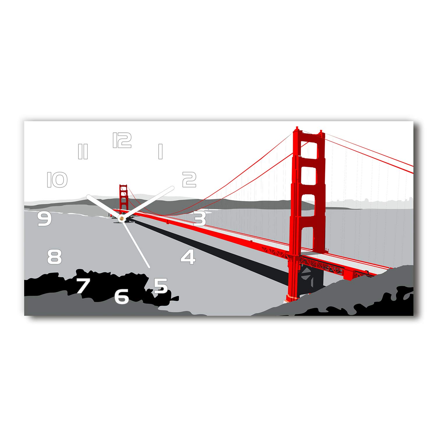 Horloge en verre de sécurité Tulup 60x30cm édition San Francisco
