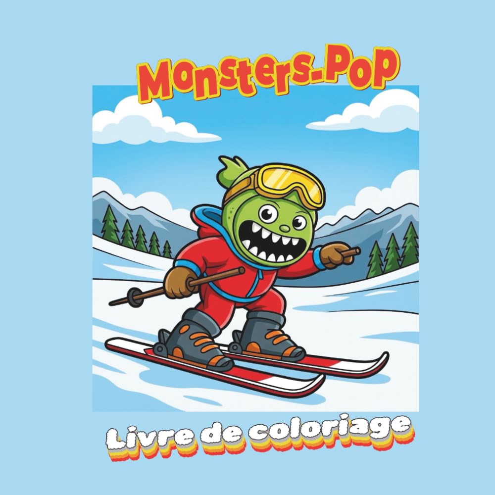 Monsters-Pop, Livre de Coloriage: 30 dessins à colorier simples et amusants sur le thème des gentils monstres, style kawaii, pour les enfants à partir de 3 ans