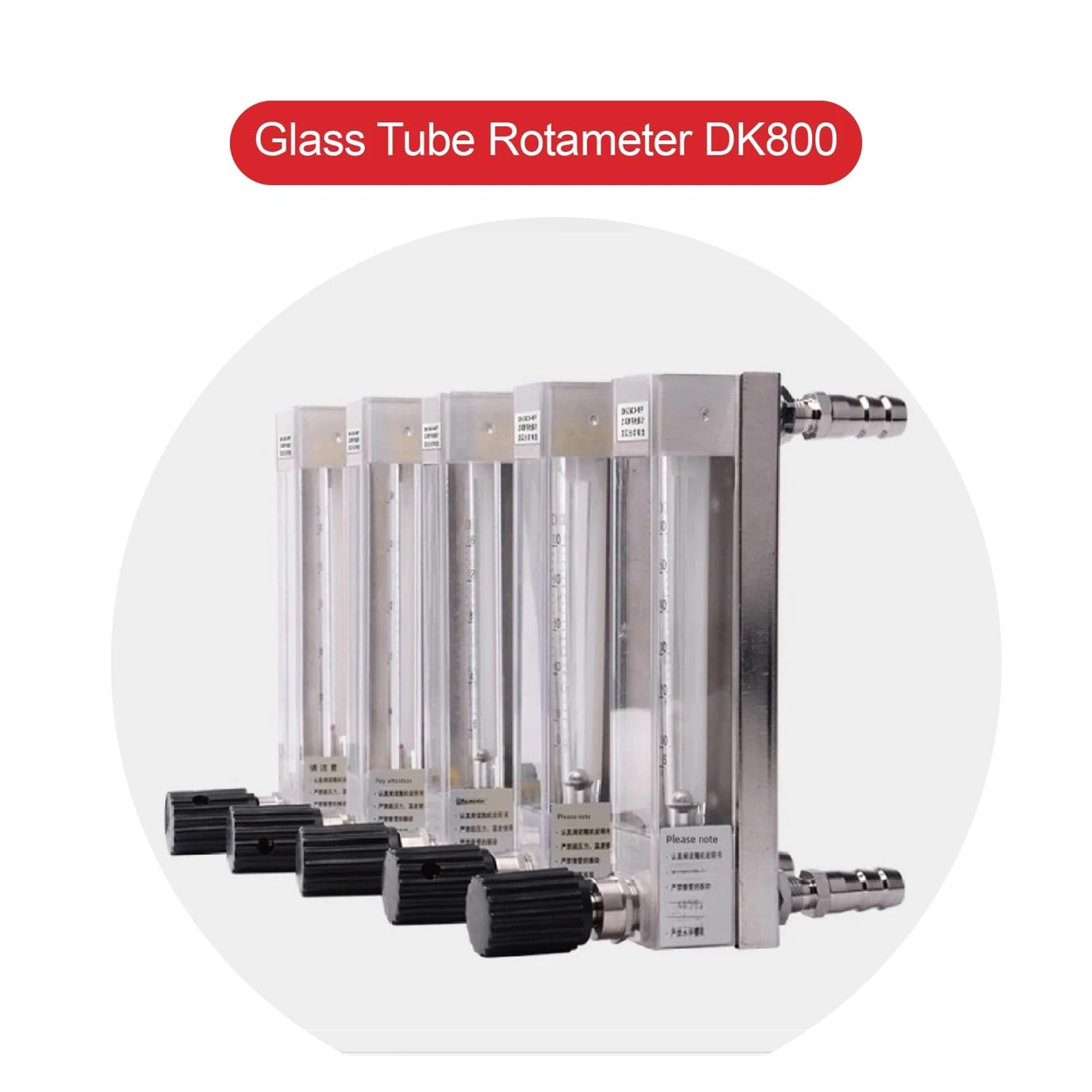 Caudalímetro rotámetro de Tubo de Vidrio DK800-6 Caudalímetro de Gas de área Variable for Aire, oxígeno y nitrógeno Caudalímetro Industrial de Tipo Flotador(180-1800 L-H)