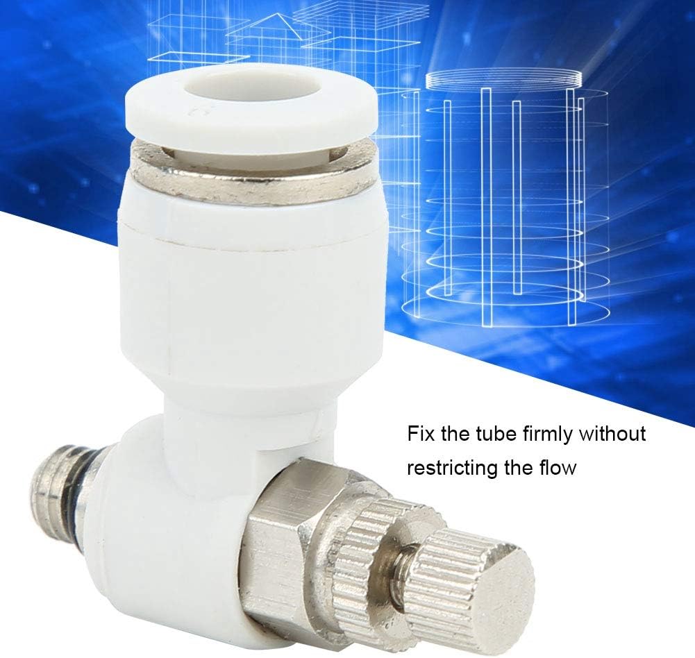 Air Control Valve, 50Pcs Air Valve SL6-M5 Speed Control Pneumatic White Adjustment Quick Connector 6mm, Aquarium Air Pump Accessories