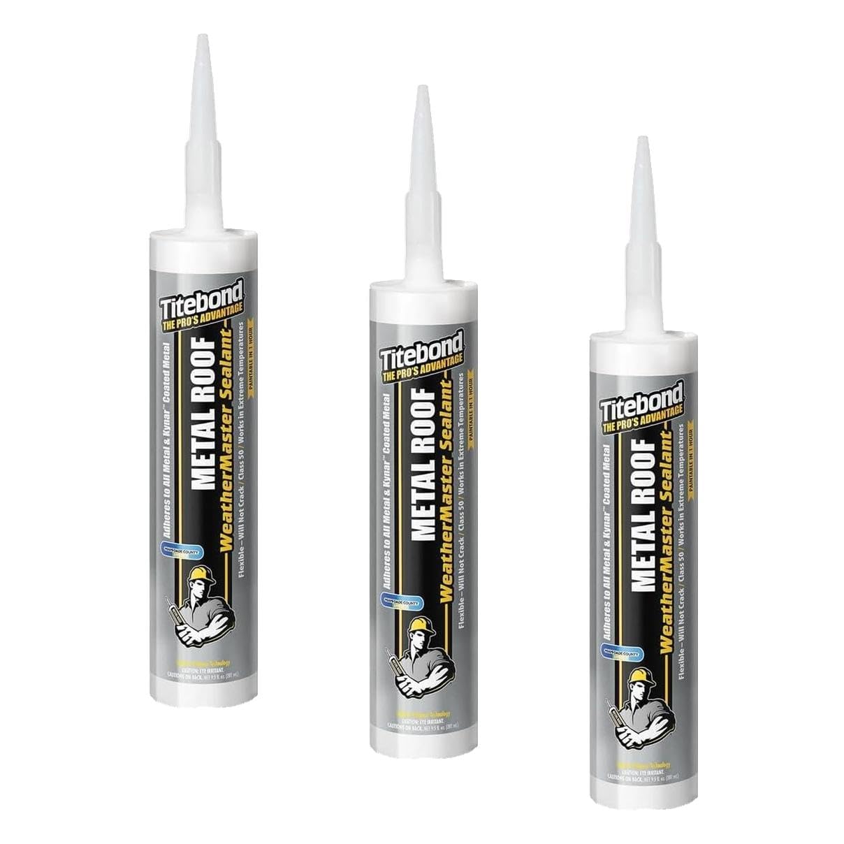 Titebond WeatherMaster Metal Roof Sealant 61141 Brown 9.5 Oz. (Pack of 3)