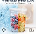 Deli Contenants pour aliments avec lids - (48 Ensembles) 24-32 Oz Taille Quart & 24-16 Oz Pinte Taille hermétique Entreposage des aliments Takeout Prépare des repas avec 54 Lids, sans BPA, lave-vaisselle, Micro-ondes sans danger